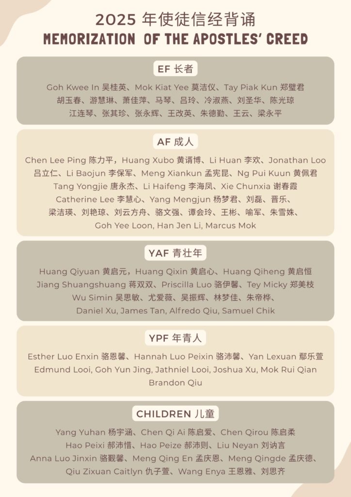 apostles creed memorization list