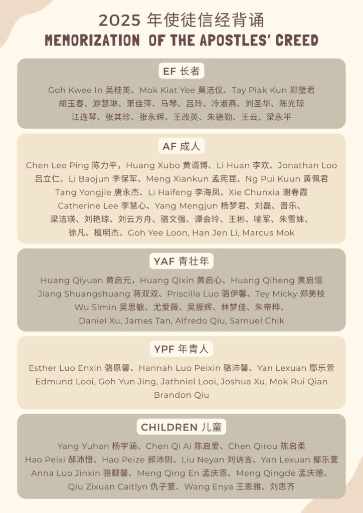 apostles creed memorization list revised