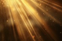 Glorious radiance; beams of gold sparkle and shine, with a glowi